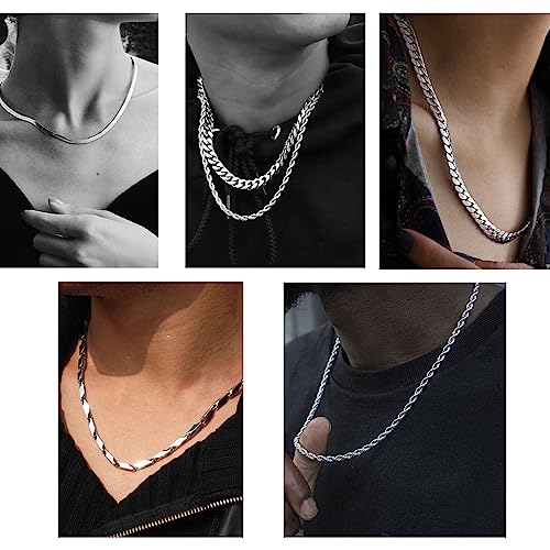 Stainless Steel Chain Necklaces for Men and Women - Bulk Silver Tone Chains for Jewelry Making