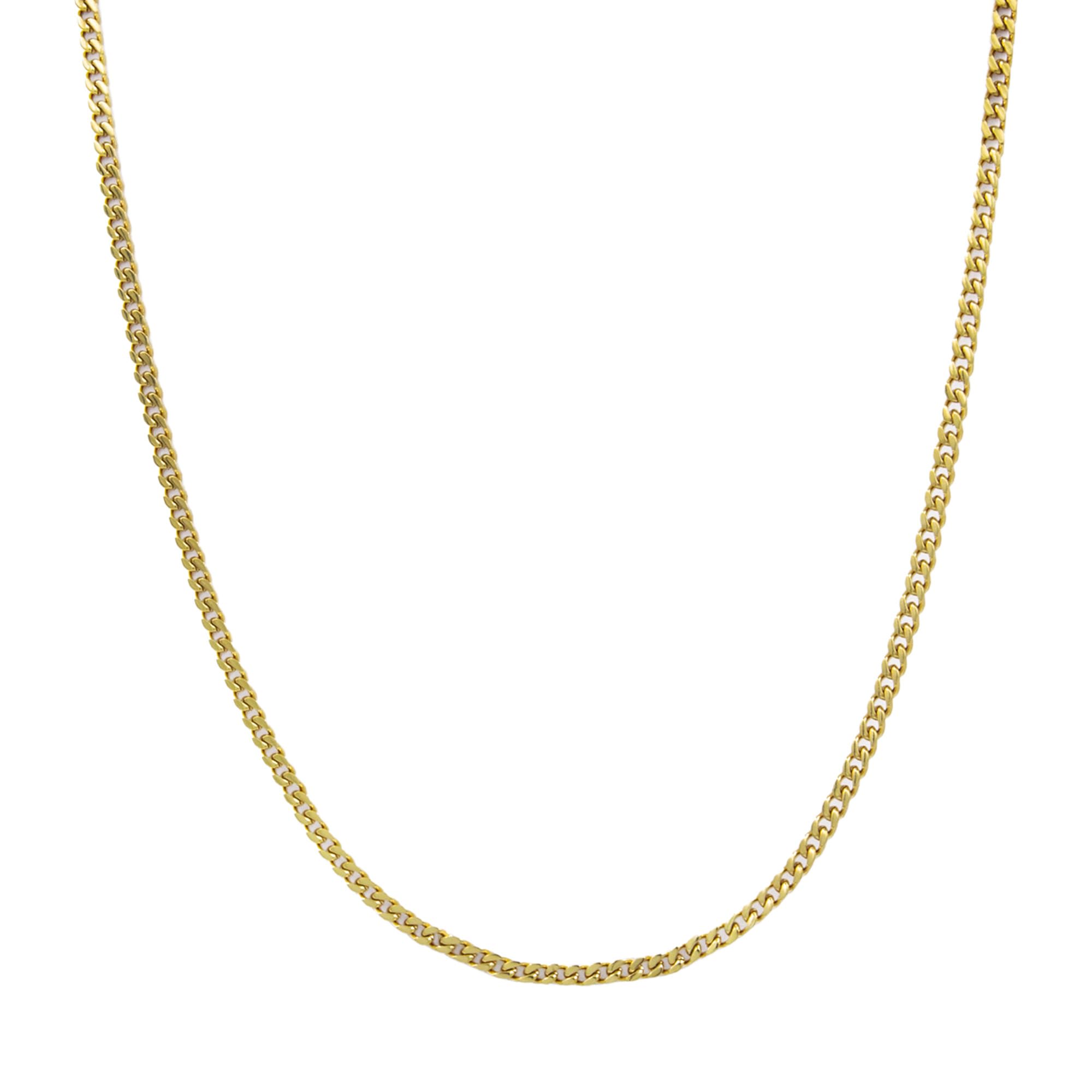 18K 3MM Yellow Gold Cuban Link Chain for Men and Women - 18