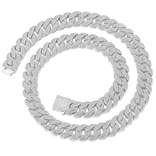 Cuban Link Chain for Men and Women, Iced Out Hip Hop Jewelry